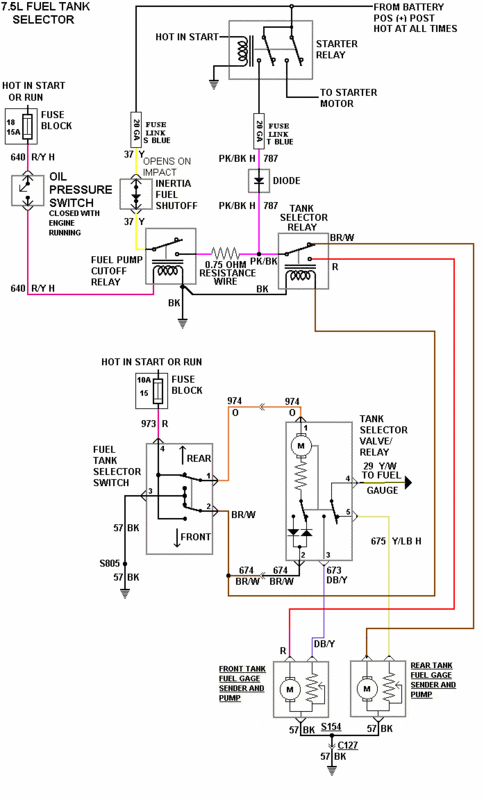 1986 f-250 electrical/fuel pump problem - Ford Truck ... ford fuel tank selector switch wiring diagram 