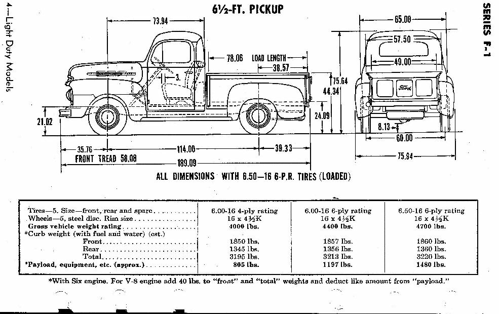 Ford f1 frame dimensions 1950 #10