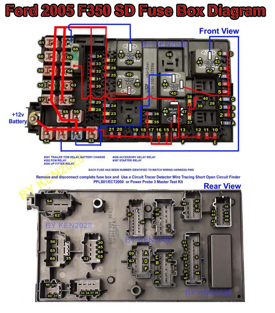 2005 - Ford F350SD 6.0 Turbo Diesel - Fuse Box Diagram ... 2004 f250 fuse diagram 