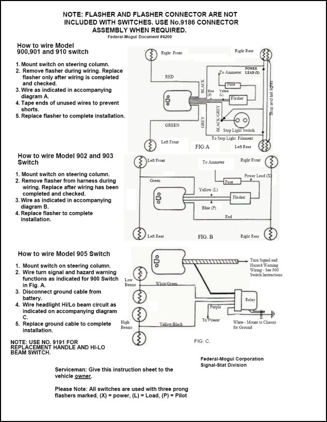 Vsm 900 Turn Signal Switch Wiring For 6V Positive Ground Wiring Diagram from www.ford-trucks.com