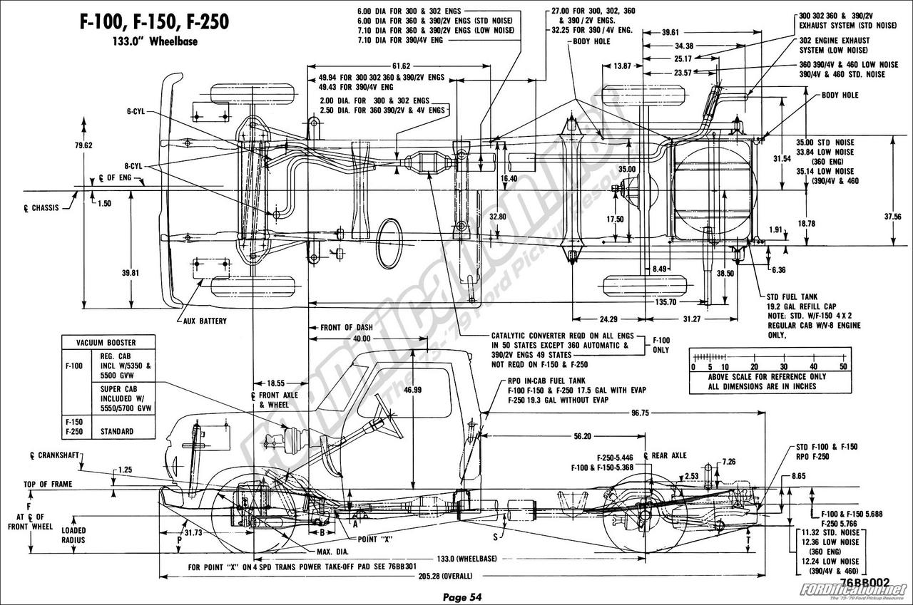 79 ford truck frame dimensions.