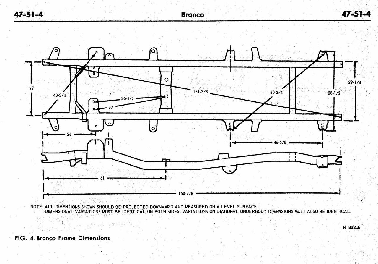 1977 Ford bronco frame dimensions #1