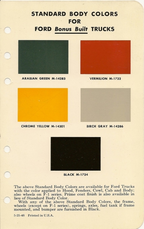 1948 Ford Truck Paint Colors