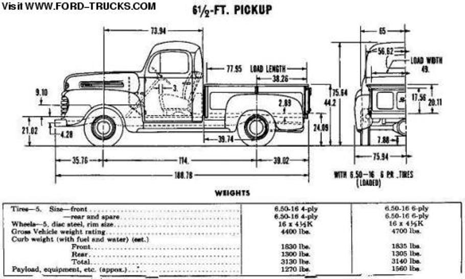 1952 Ford f1 frame dimensions #6