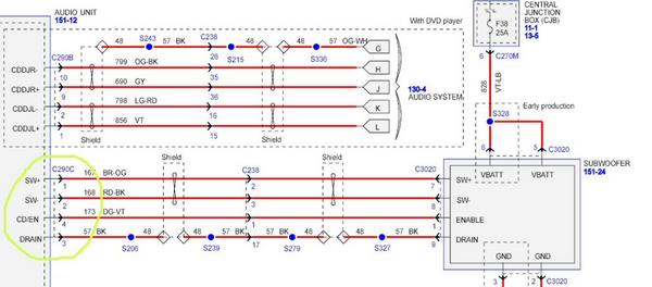 Help, trying to install factory sub - Ford Truck ... avic z2 wiring diagram 