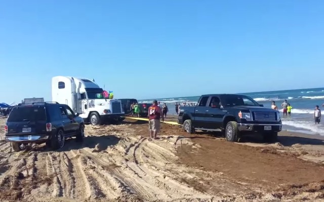 F-150 Rescues Stranded Semi-Truck on the Beach