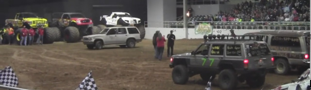 Hump Day Jump: Ford Explorer Jumps On a Monster Truck Track With Monkeys