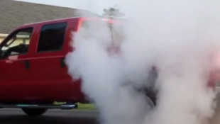 Watch a 2008 Ford F-450 Roast All Four Rear Tires