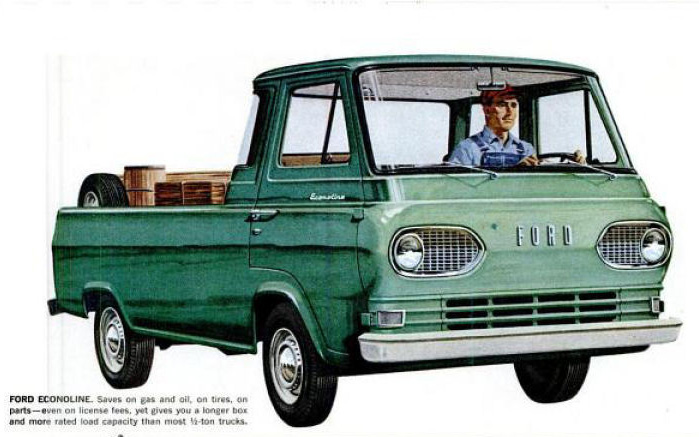THIS OLD AD 1962 Ford Econoline, Styleside Pickup and a Falcon Ranchero