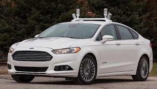 Autonomous, self-driving, Ford Fusion.