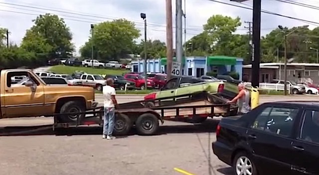 TRUCKED UP Epic Fail When Loading Chevy and Super Duty on to Trailer