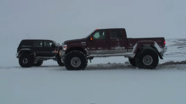 Europe’s Biggest Ford F-350 Devours Iceland’s Snow Fields