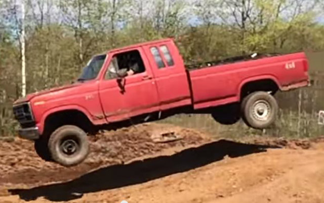HUMP DAY JUMP Old School Ford F-250 Takes a Beating
