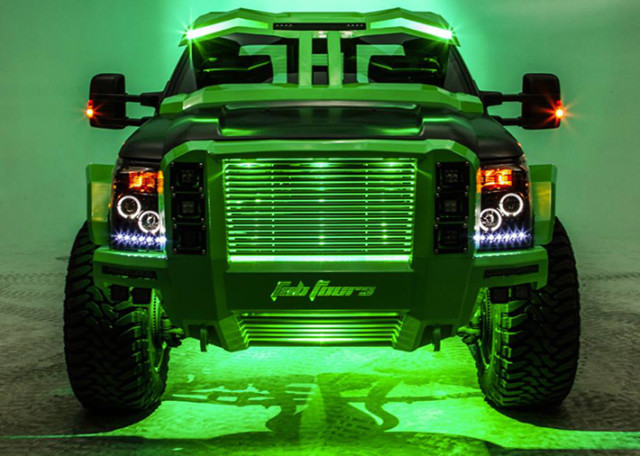 Overkill Alert: The Krypton Ford F-350 is a Giant Green Atom Bomb