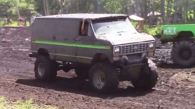 Ford Monster Van Destroys Mud
