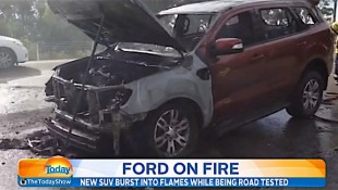 Ford Everest Goes Up in Flames During Test Drive