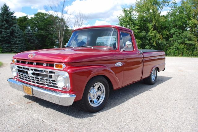 This 1966 Ford F-100 is a Clean Cherry Red Cruiser