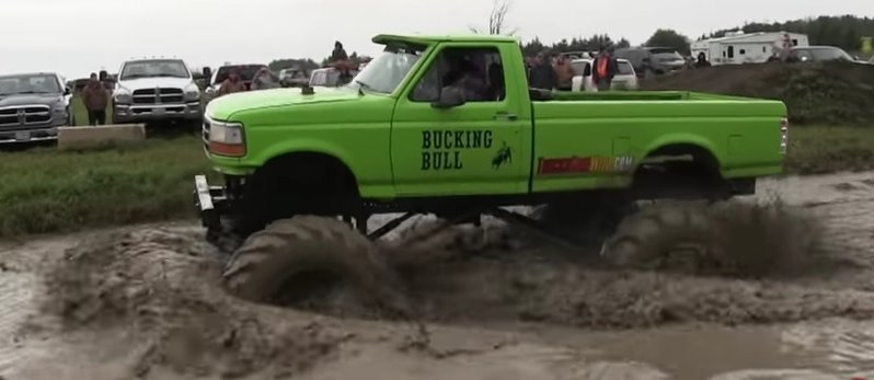 Bucking Bull Ford Truck Romps Through the Mud