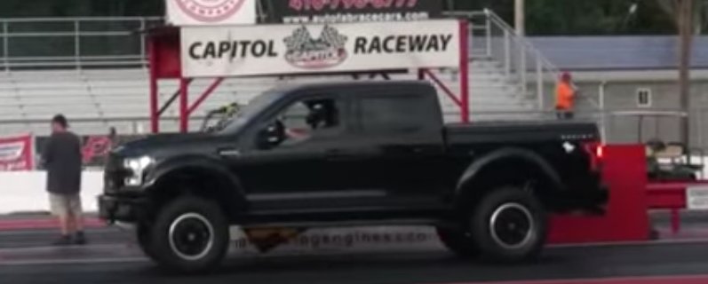 Dude Drag Races 700HP Truck With a Stuffed Unicorn & Snake on the Dash