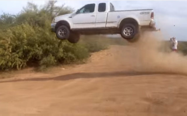 HUMP DAY JUMP! Dude Rolls His Ford F-150