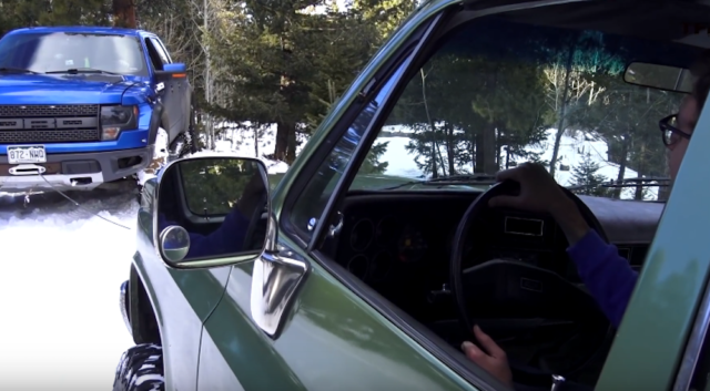 2014 Raptor Battles a 1985 Chevy K10 – Who Wins?