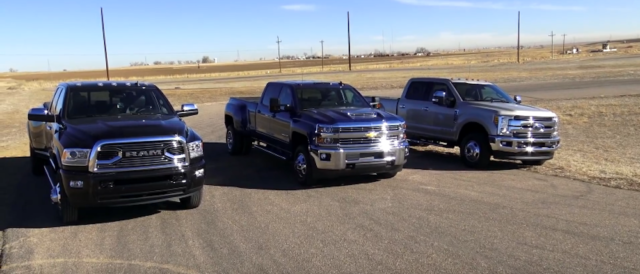 Ford vs. Chevy & Ram: 2017 Dually Drag Race (Video)