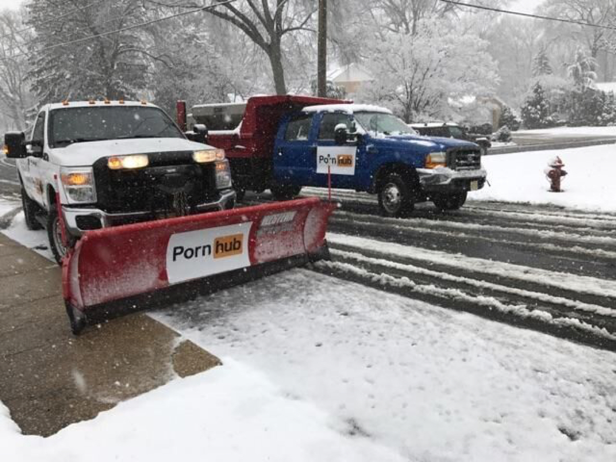 Pornhub-Sponsored Snow Removal Is Built Ford Tough!
