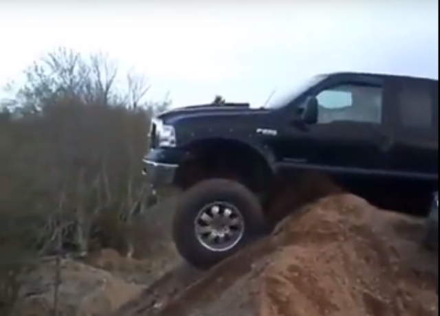 F-350 Brodozer Goes Down a Little Too Hard (Video)