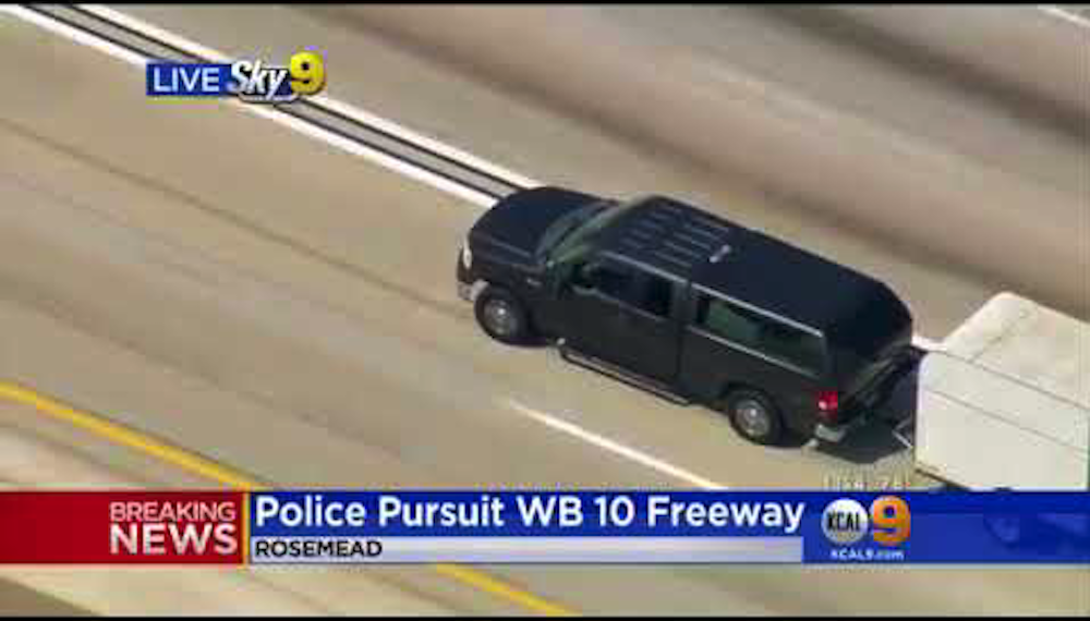 Trailer-Towing Ford Truck Leads Police on Wild Chase (Video)