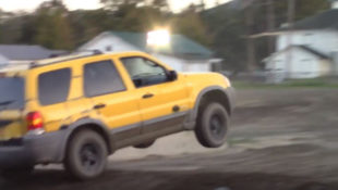 Ford Escape On A Mud Track In New York