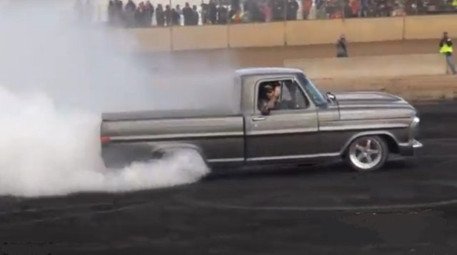 ‘Evil’ Ford F-100 in Action at Tread Cemetery: Tire Smokin’ Tuesday