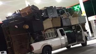 Ford Truck towing contents of house