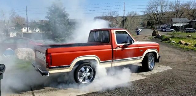 1984 Ford F-150 One Wheel Burnout Wide