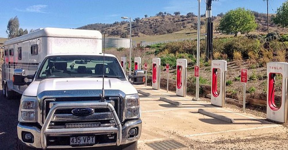 Ford Super Duty Blocking Tesla Chargers