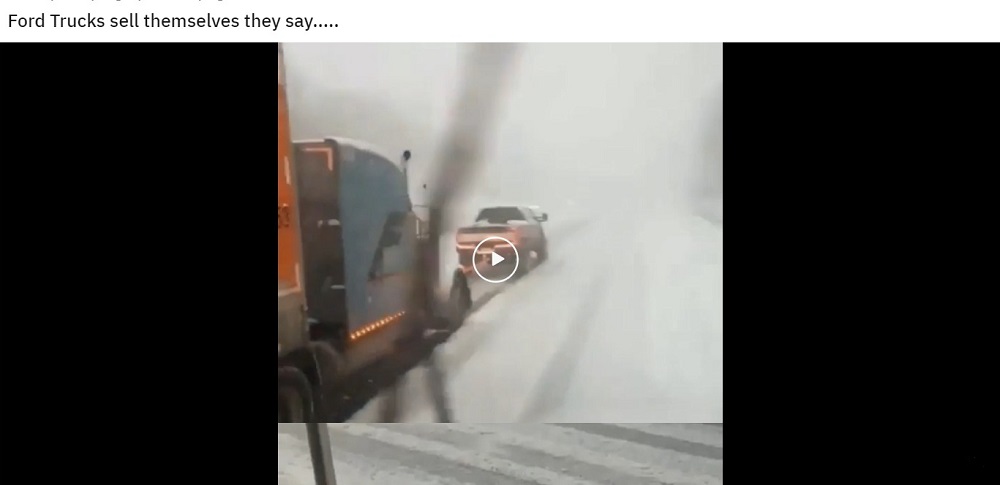 Ford Super Duty Helps a Tractor Trailer Climb an Icy Hill