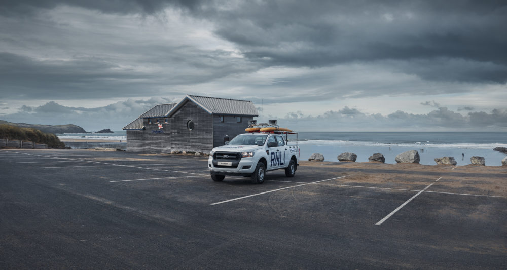 FORD TRUCK ENTHUSIASTS: Lone Ford Ranger on Fistral Beach