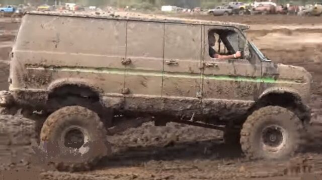 Ford Candy Van Cruises across the Bog: Muddy Monday