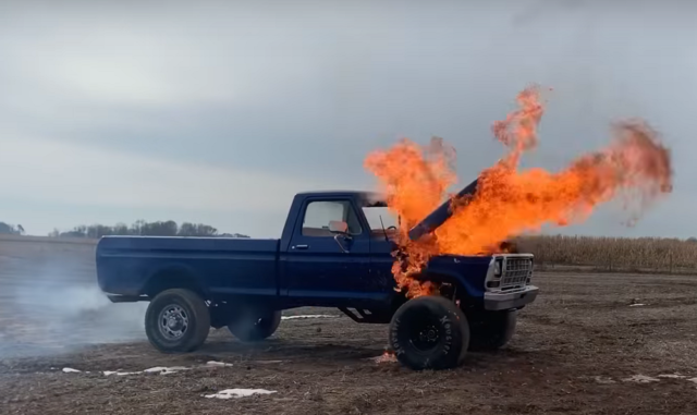 1979 Ford F-250 Blown up by YouTuber