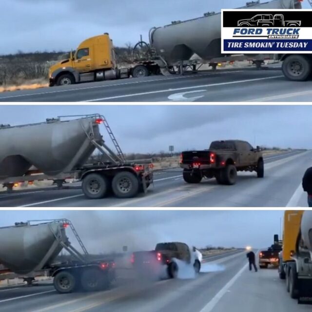Ford F-350 Smokes Six Tires While Pulling a Stuck Semi!
