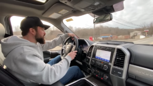 Modern Diesel Corey driving a 2020 F350