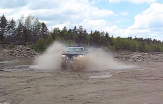 Natescamp youtube off-roading OBS Ford F-150 through mud and water