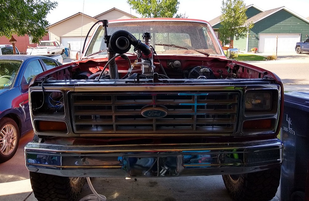 Ford F-150 with homemade turbo