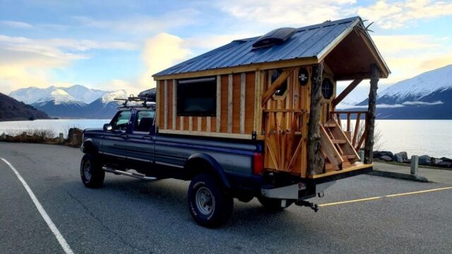 1996 Ford F-350 7.3L Powerstroke With a Custom Cabin In The Bed