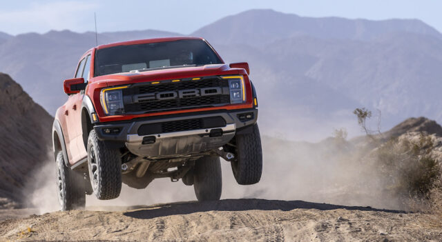 2021 Ford F-150 Raptor jumping