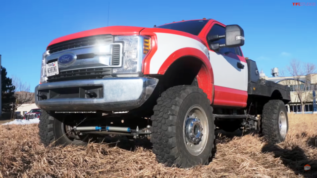 Modified F-450 Ditches Dually Rear Wheels for Better Off-Road Capability
