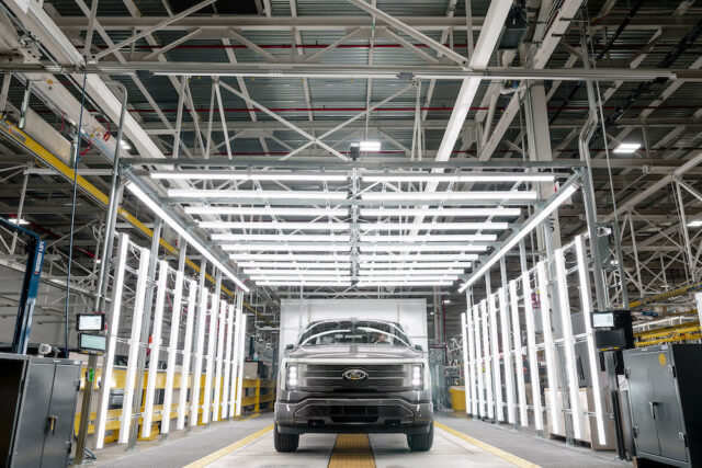 2022 Ford F-150 Lightning Production Rouge Electric Vehicle Center