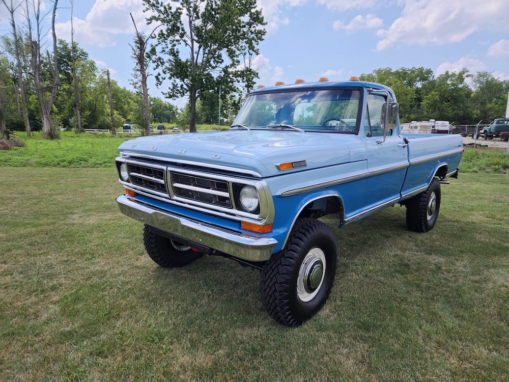 1971 Ford F250 Is a HighRiding, Refurbished Blue Beauty