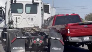 Ford F-250 Driver Stops Semi Theft