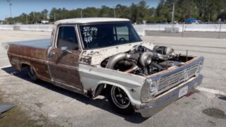 Twin Turbocharged 1971 Ford F-100 Looks Rough, Goes Like Hell